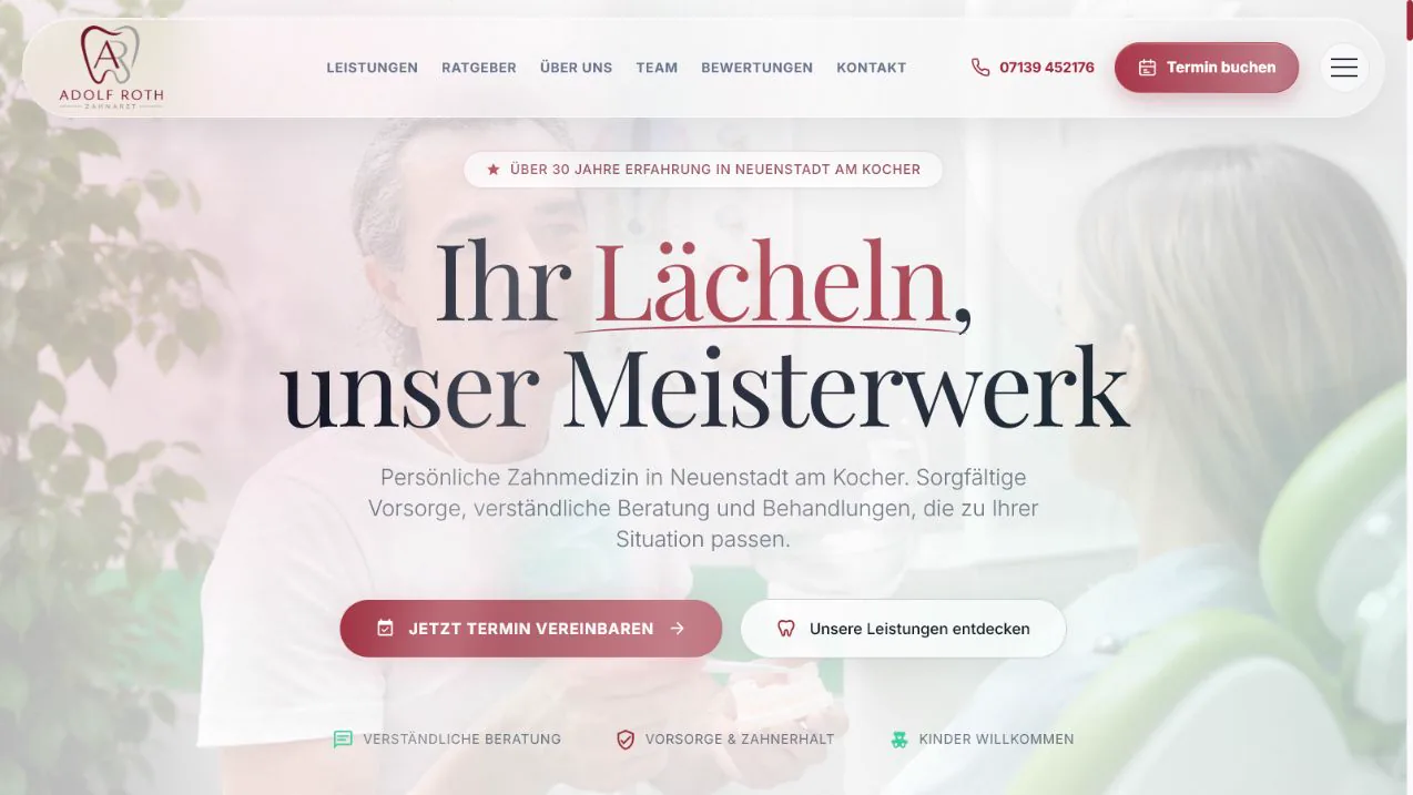 Website Zahnarzt A. Roth